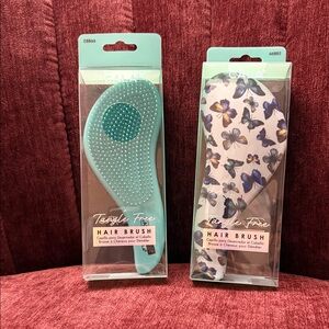 Cala Hair Brush - Teal and Butterfly Design